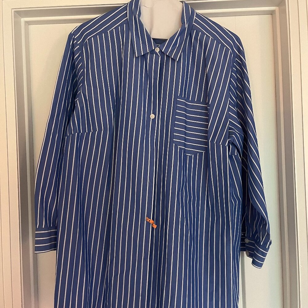 stripped button down